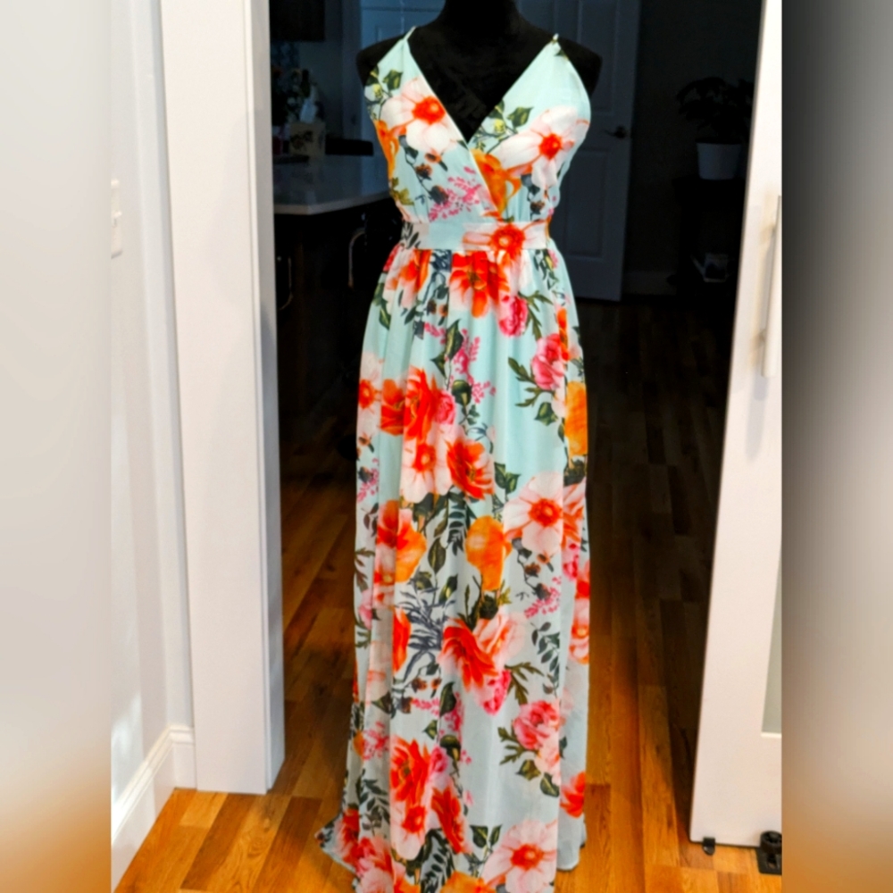 Revamped Women's Summer Floral Long  Dress Size XL New